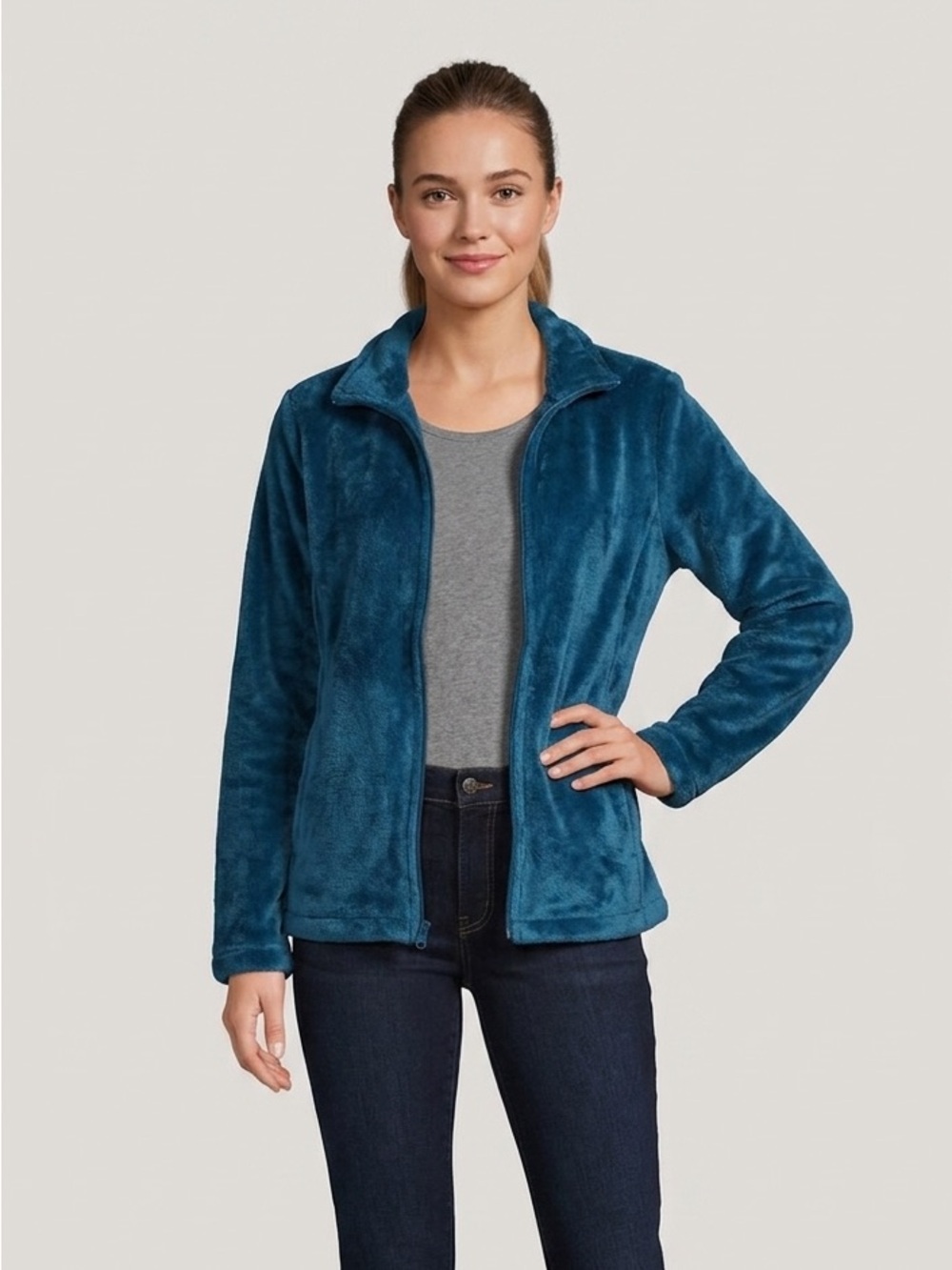 LANDS’ END || Soft Sip up Flannel Jacket Size Medium / Petite